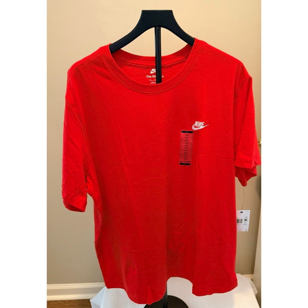 Nike The Nike Tee Mens Red Logo Crew Neck Short Sleeve Cotton T-Shirt 2XL AR4997